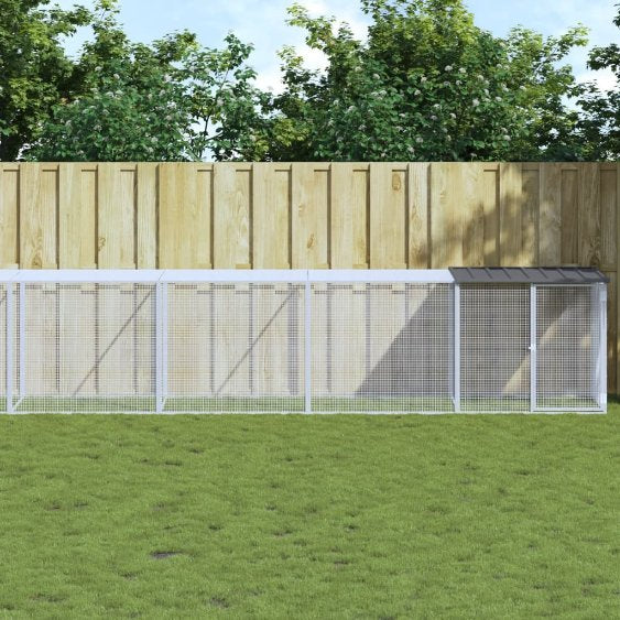 vidaXL Chicken Coop with Roof 103x98x90 cm Galvanised Steel Anthracite