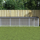 vidaXL Chicken Coop with Roof Anthracite 203x98x90 cm Galvanized Steel