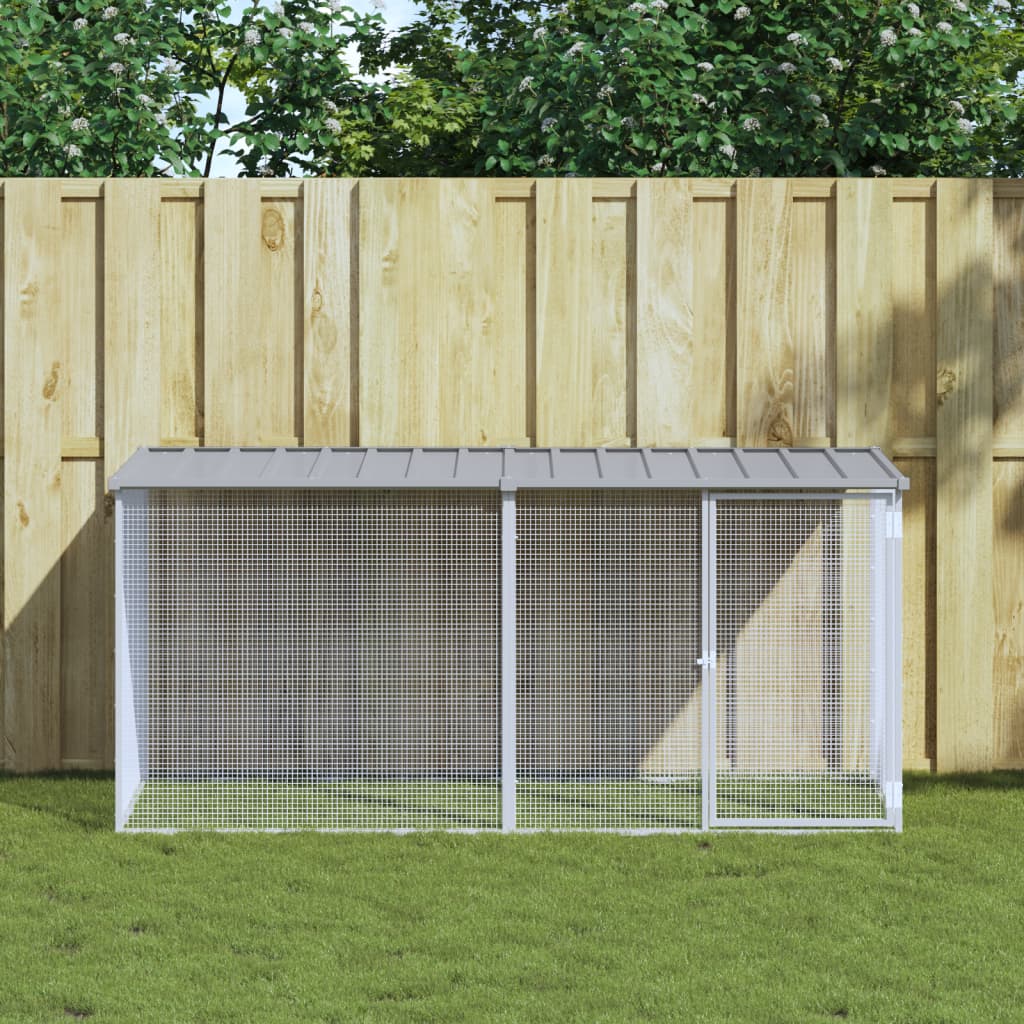 vidaXL Chicken Coop with Roof Anthracite 203x98x90 cm Galvanized Steel