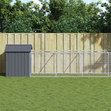vidaXL Hondenhok met dak 117x201x123 cm gegalvaniseerd staal antraciet