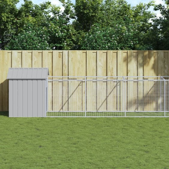 vidaXL Hondenhok met dak 117x201x123 cm gegalvaniseerd staal antraciet