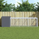 vidaXL Kippenhok met ren antraciet 110x201x110 cm gegalvaniseerd staal