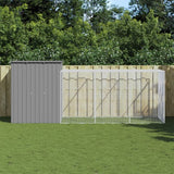 vidaXL Chicken Coop with Run 165x251x181 cm Galvanized Steel Anthracite