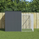 vidaXL Dog Kennel with Roof 214x153x181 cm Galvanized Steel Anthracite