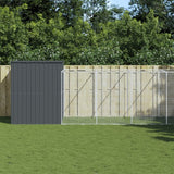 vidaXL Dog Kennel with Roof 214x153x181 cm Galvanized Steel Anthracite