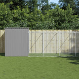 vidaXL Dog Kennel with Roof 214x153x181 cm Galvanized Steel Anthracite
