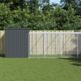 vidaXL Hondenhok avec ren 214x253x181 cm acier galvanisé antraciet