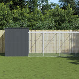 vidaXL Hondenhok avec ren 214x253x181 cm acier galvanisé antraciet