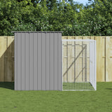 vidaXL Hondenhok avec ren 214x253x181 cm acier galvanisé antraciet