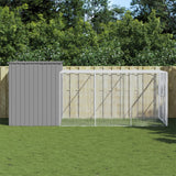vidaXL Hondenhok avec ren 214x253x181 cm acier galvanisé antraciet