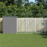 vidaXL Hondenhok avec ren 214x253x181 cm acier galvanisé antraciet