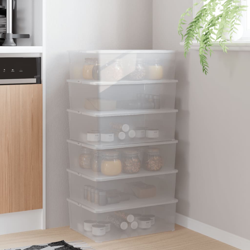 vidaXL Storage Boxes plastic 3 pcs stackable 25 L