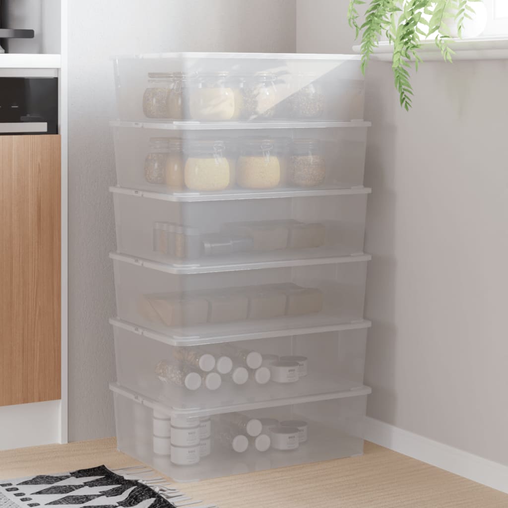 vidaXL Storage Boxes plastic 3 pcs stackable 25 L