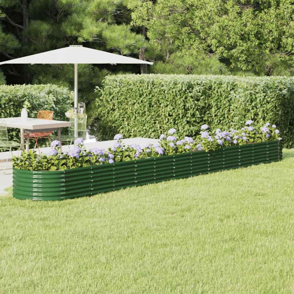 vidaXL Plantenbak 152x80x36 cm gegalvaniseerd staal groen