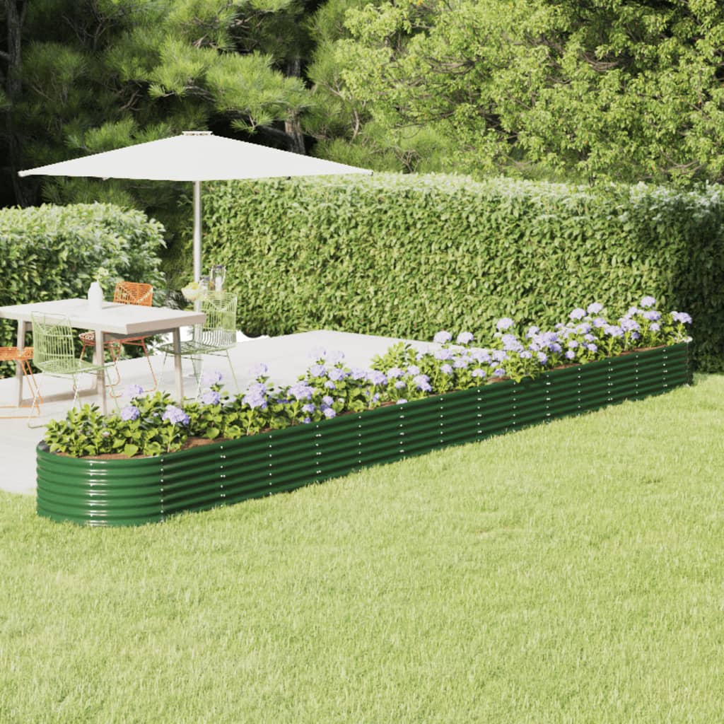 vidaXL Plantenbak 152x80x36 cm gegalvaniseerd staal groen