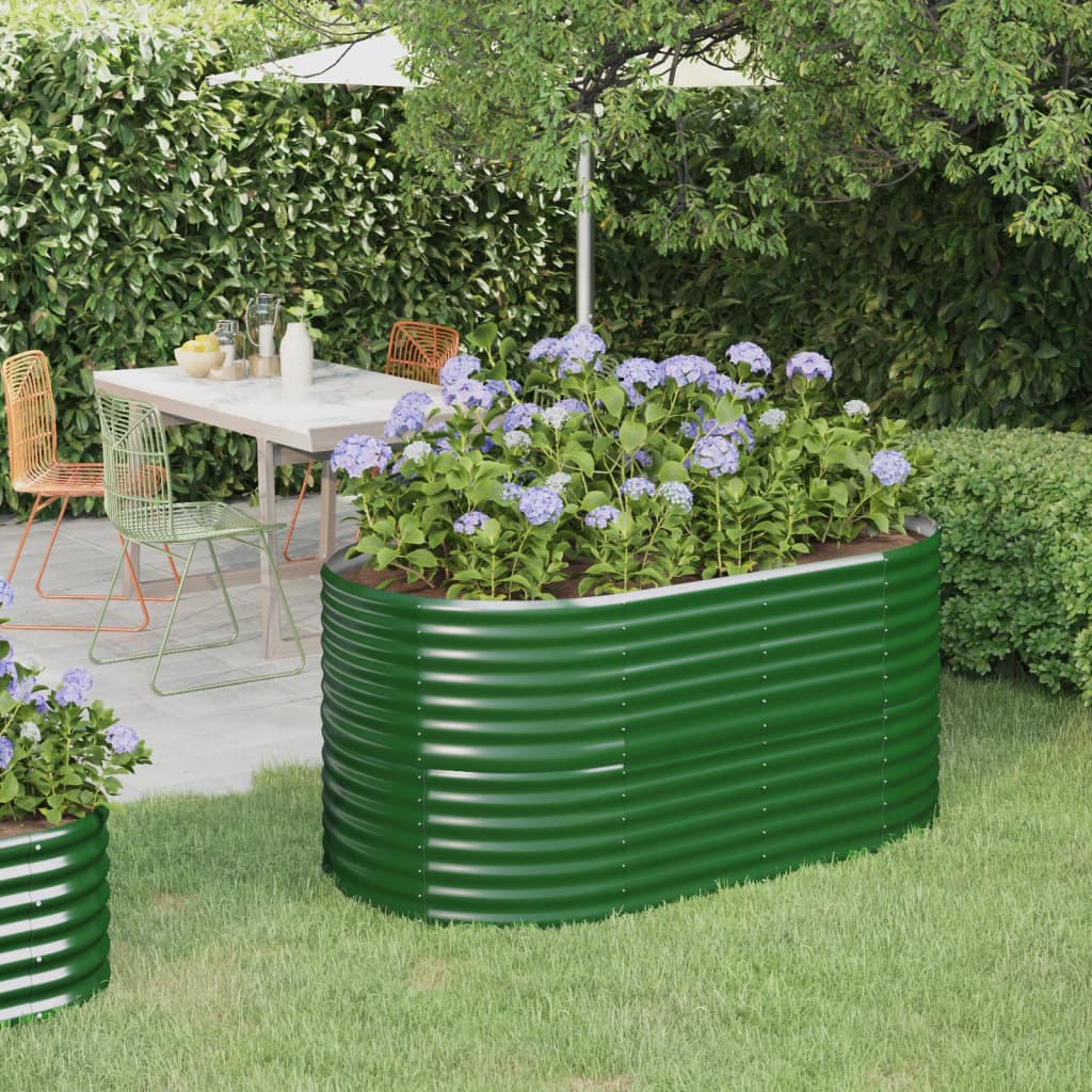 vidaXL Plantenbak 152x80x36 cm gegalvaniseerd staal groen