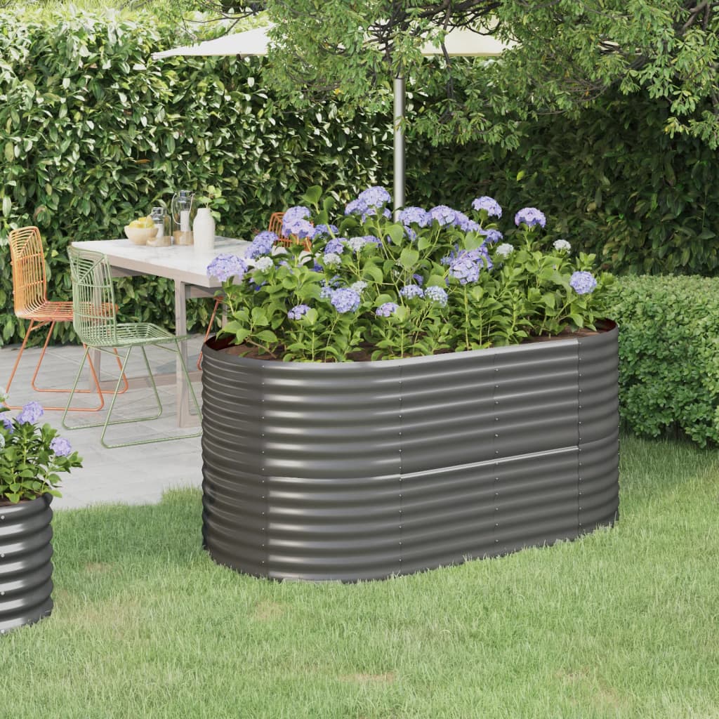 vidaXL Plantenbak 152x80x36 cm gegalvaniseerd staal groen