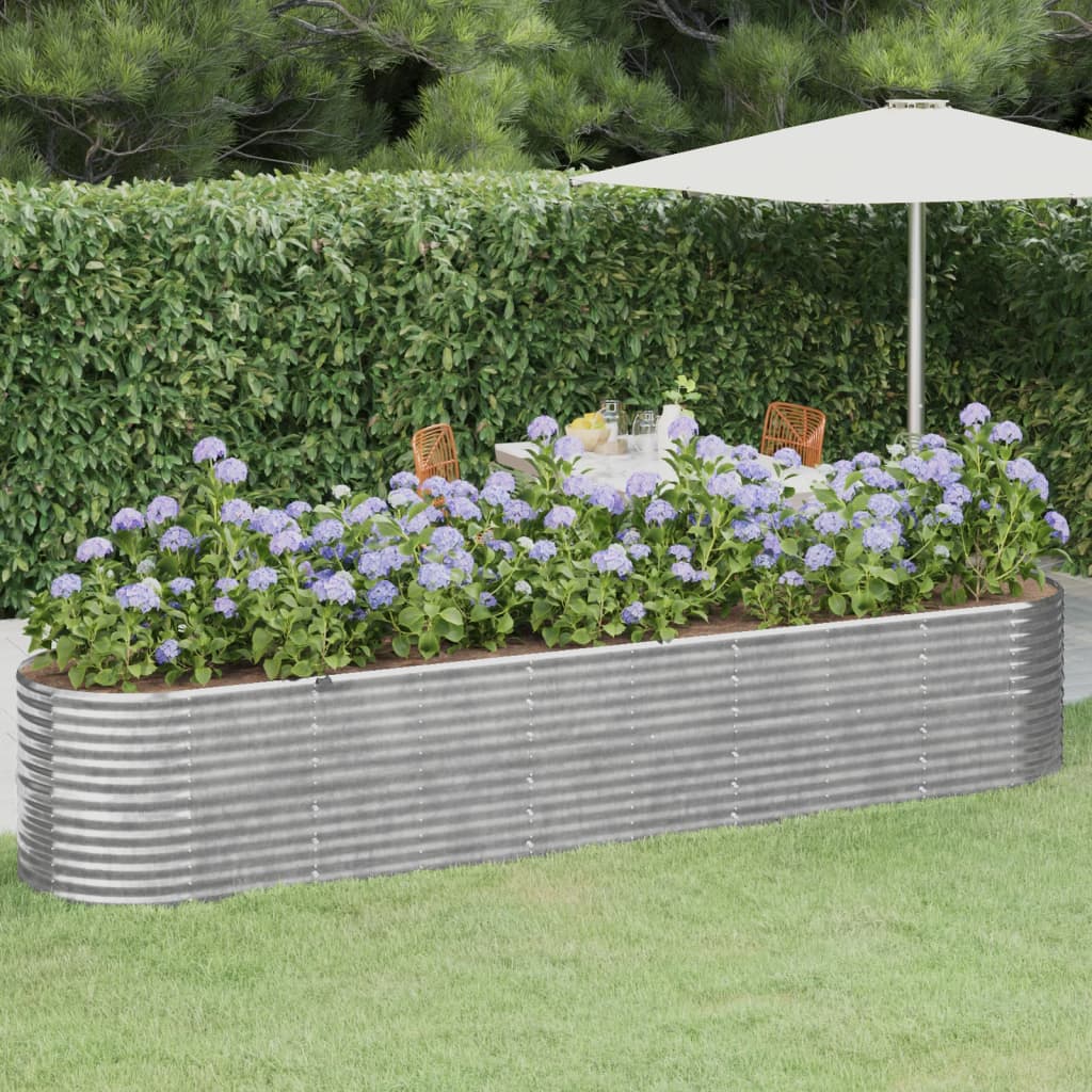 vidaXL Plantenbak 152x80x36 cm gegalvaniseerd staal groen