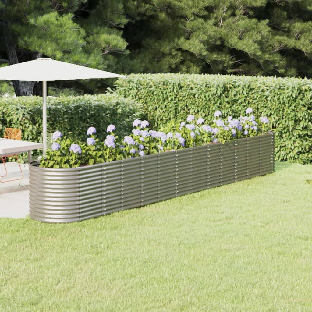 vidaXL Plantenbak 152x80x36 cm gegalvaniseerd staal groen