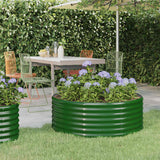 vidaXL Plantenbak 100x100x36 cm gegalvaniseerd staal groen