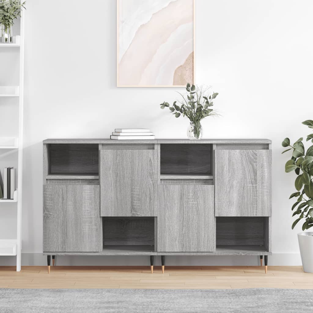 vidaXL Sideboards 2 pcs engineered wood white