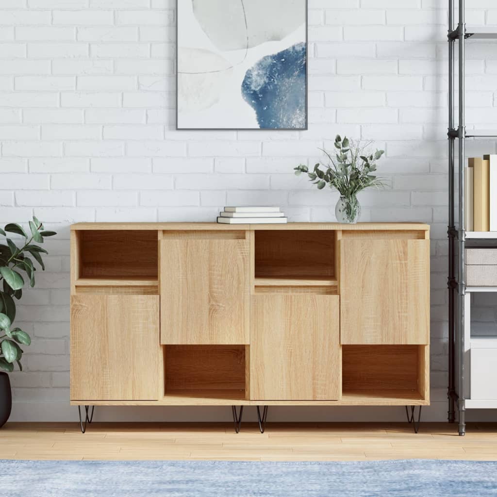 vidaXL Dressoirs 2 st bewerkt hout wit