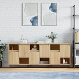 vidaXL Dressoirs 2 st bewerkt hout wit