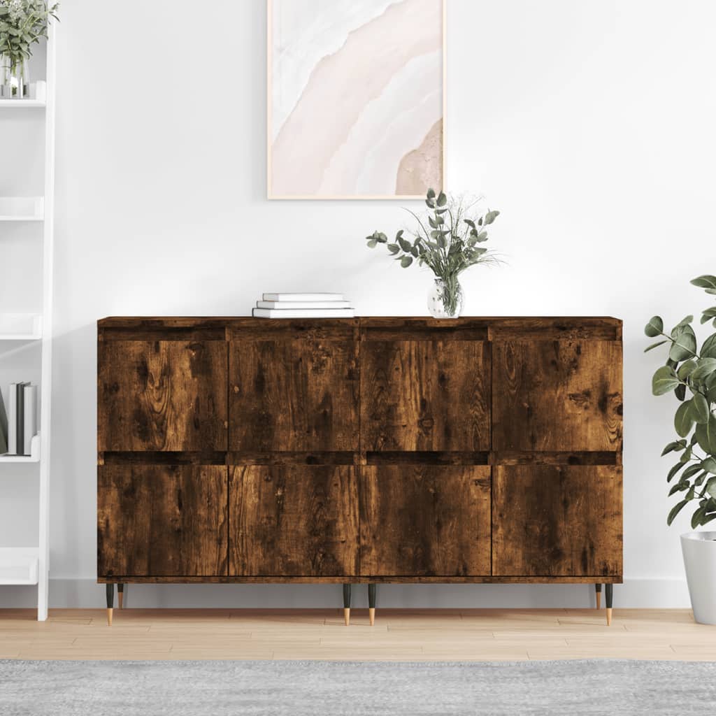 vidaXL Dressoirs 2 st bewerkt hout wit