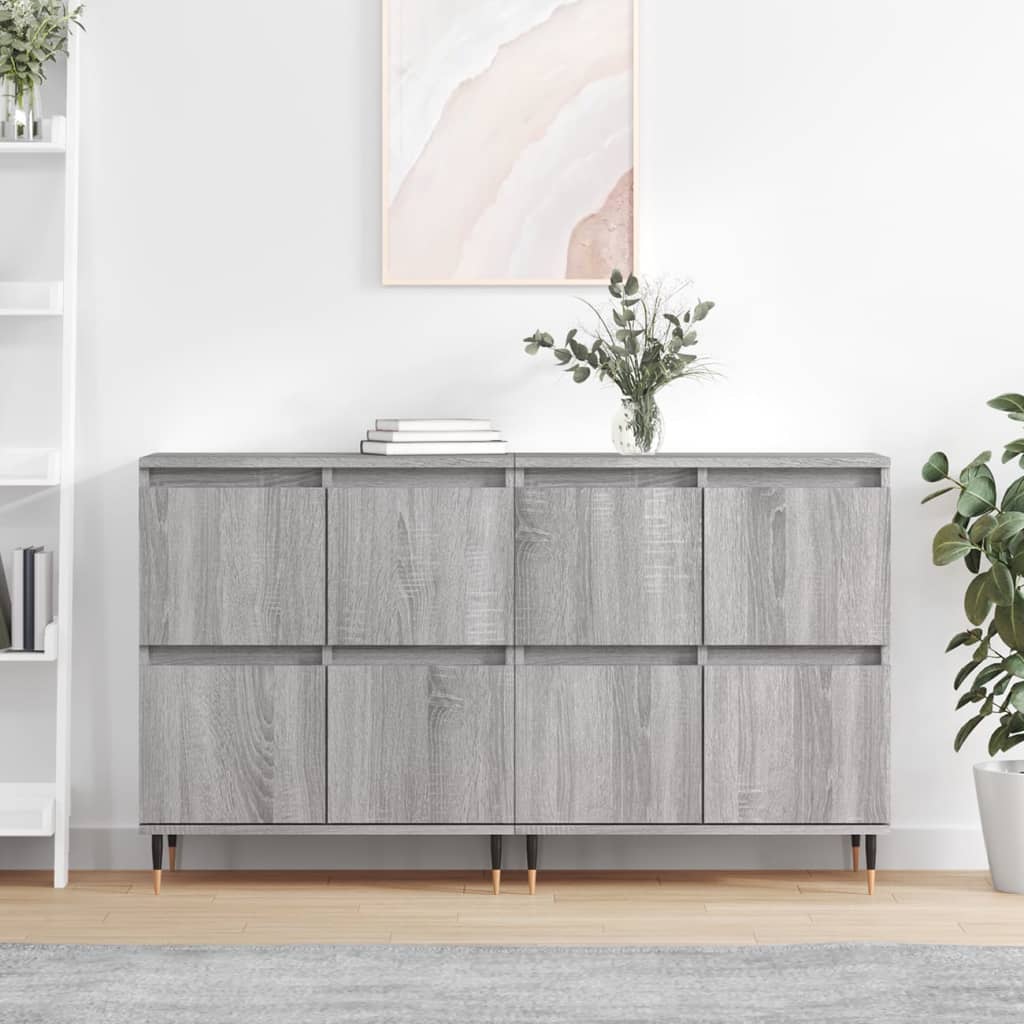 vidaXL Dressoirs 2 st bewerkt hout wit