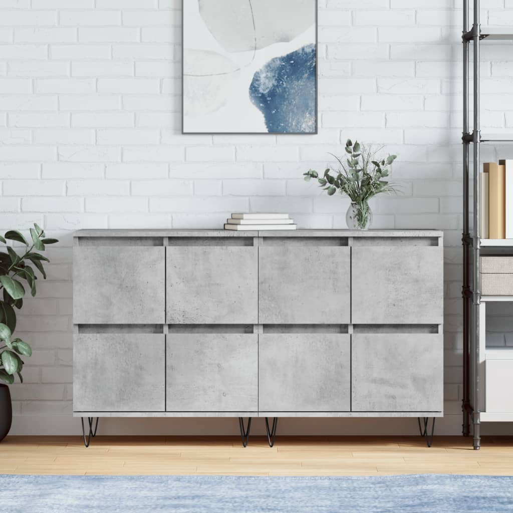 vidaXL Dressoirs 2 st bewerkt hout wit