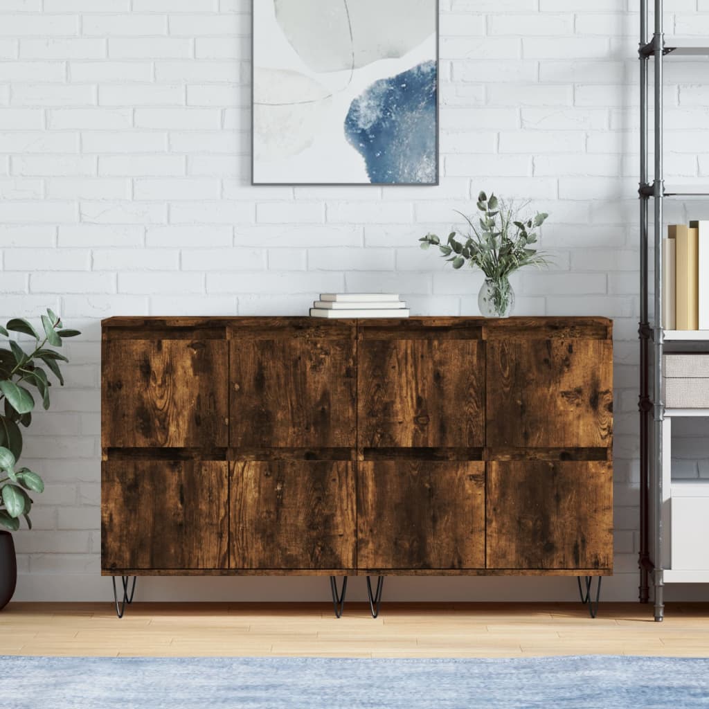vidaXL Dressoirs 2 st bewerkt hout wit