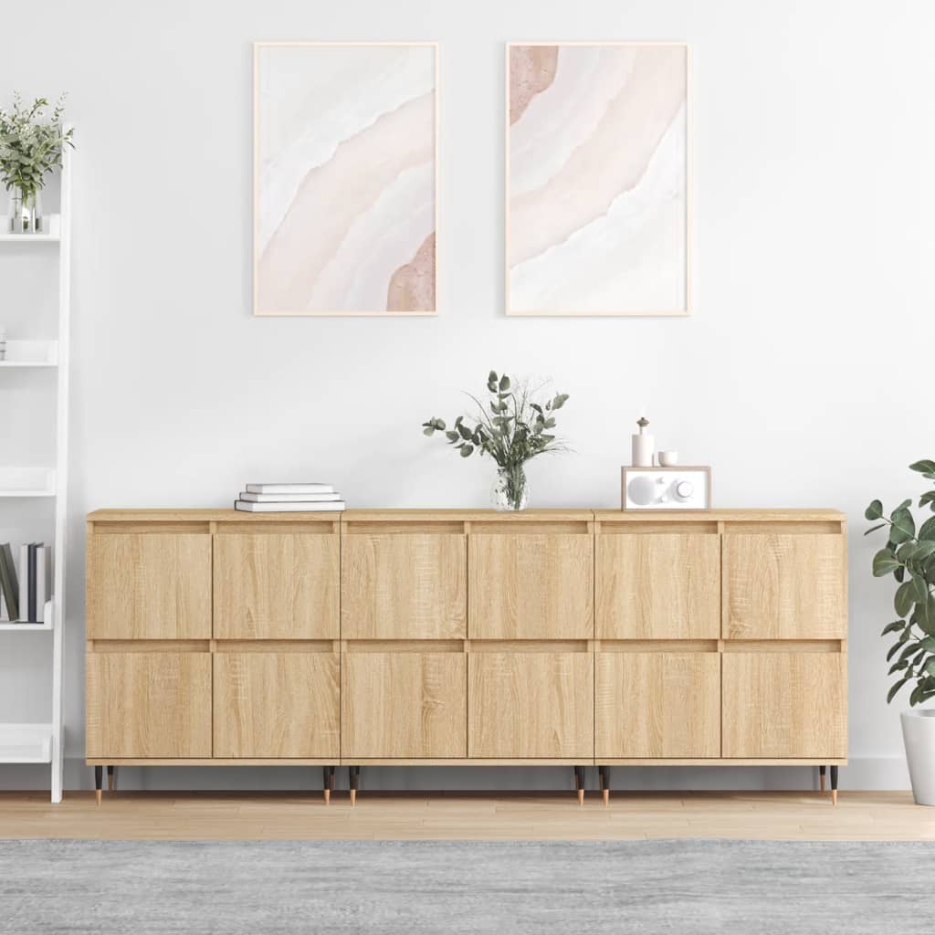 vidaXL Dressoirs 2 st bewerkt hout wit