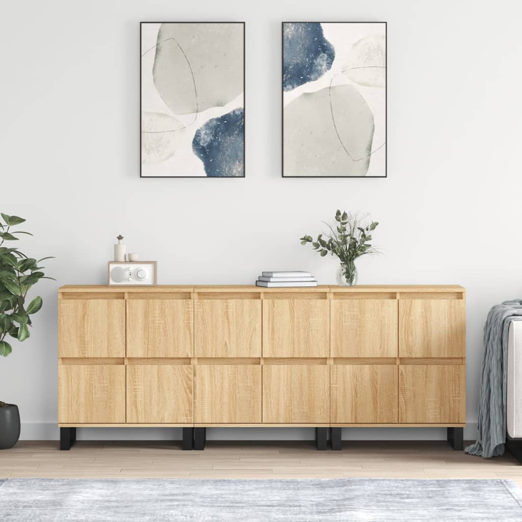 vidaXL Dressoirs 2 st bewerkt hout wit