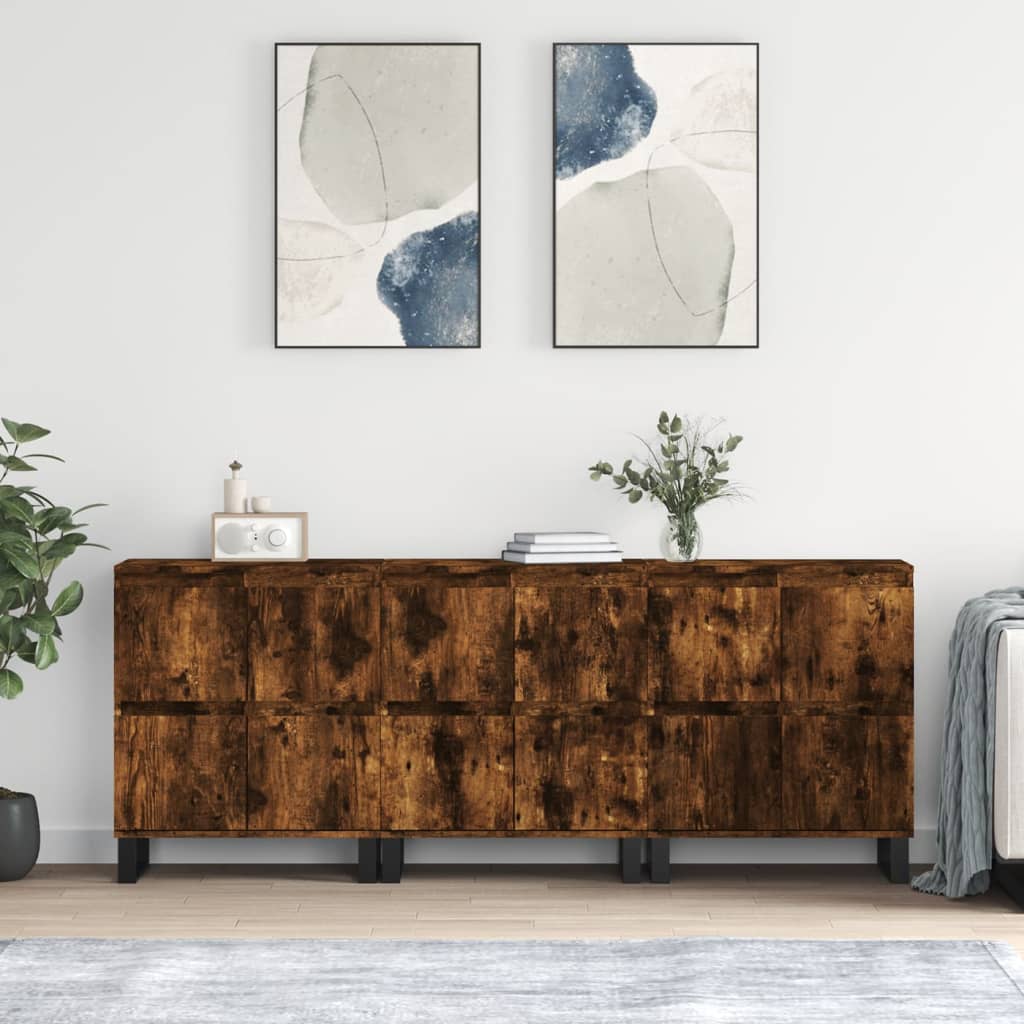 vidaXL Dressoirs 2 st bewerkt hout wit
