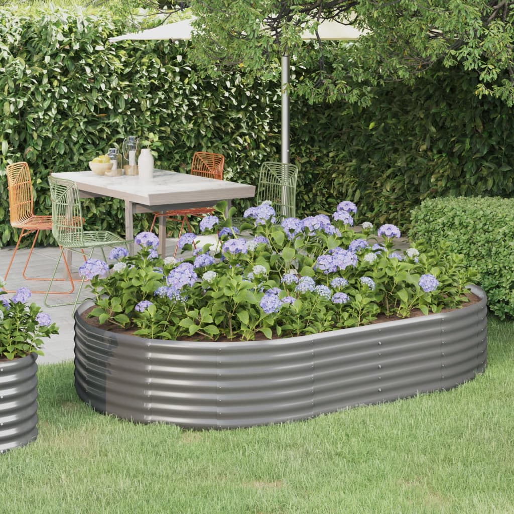 vidaXL Plantenbak 100x100x36 cm gegalvaniseerd staal groen