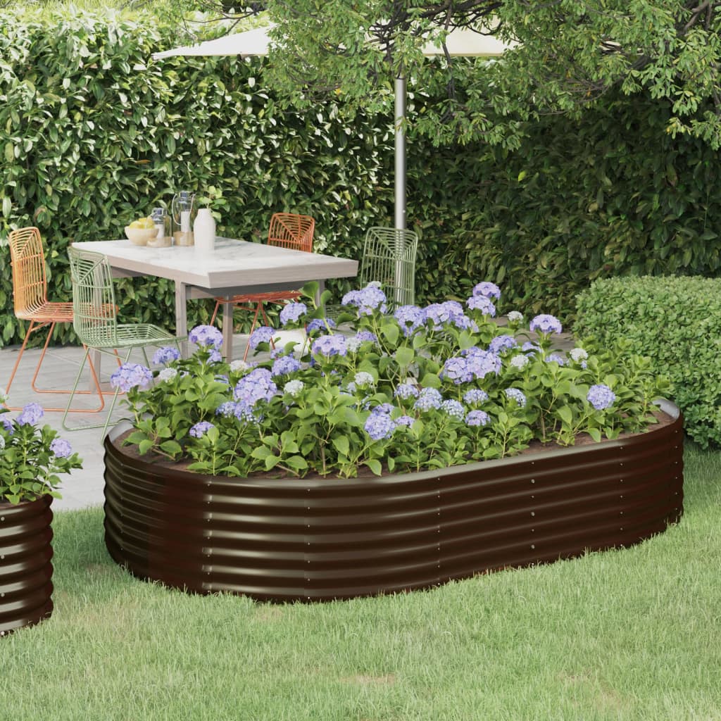 vidaXL Plantenbak 100x100x36 cm gegalvaniseerd staal groen