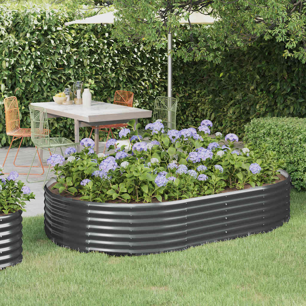 vidaXL Plantenbak 100x100x36 cm gegalvaniseerd staal groen