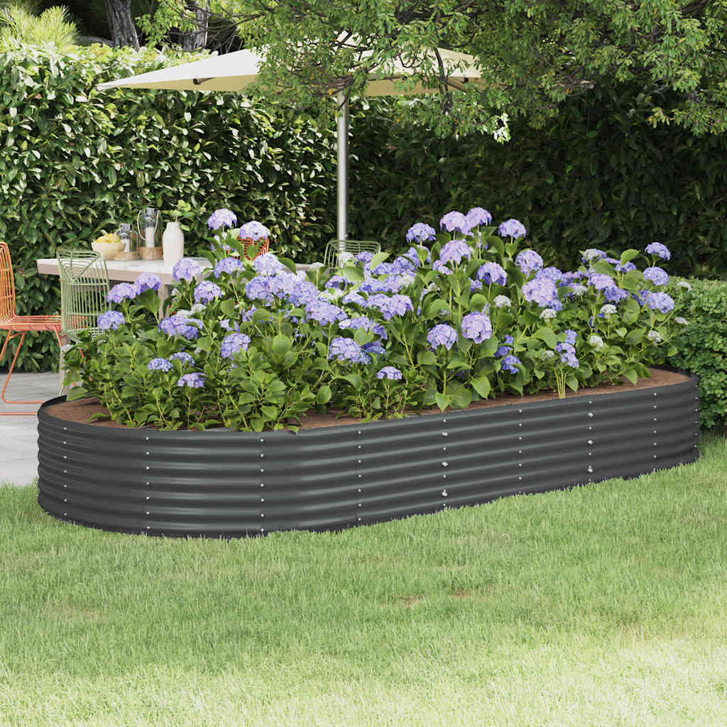 vidaXL Plantenbak 100x100x36 cm gegalvaniseerd staal groen