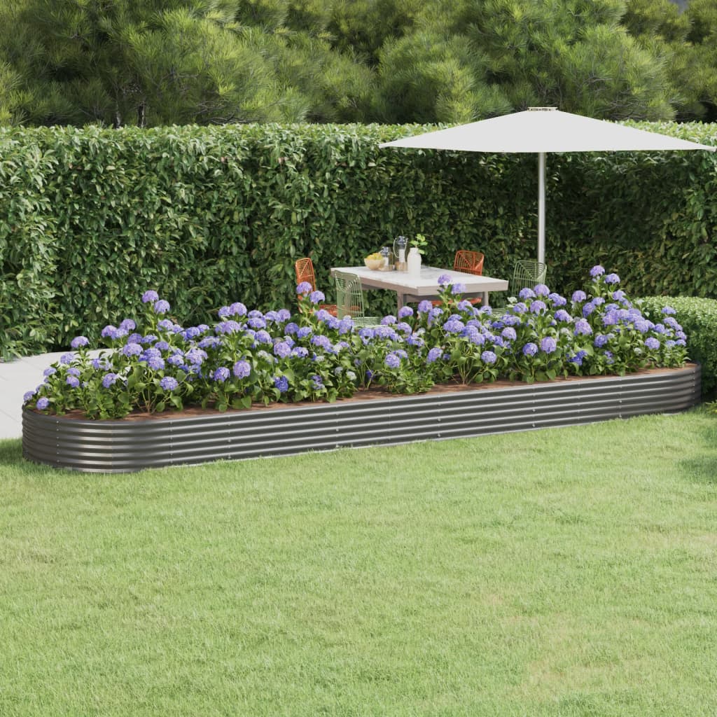 vidaXL Plantenbak 100x100x36 cm gegalvaniseerd staal groen
