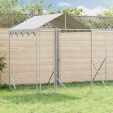 vidaXL Dog Kennel with Roof 2x2x2.5 m Galvanized Steel Silver