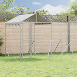 vidaXL Hondenkennel met dak 4x4x2,5 m gegalvaniseerd staal zilver
