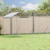 vidaXL Hondenkennel met dak 4x4x2,5 m gegalvaniseerd staal zilver