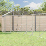 vidaXL Hondenkennel met dak 4x4x2,5 m gegalvaniseerd staal zilver