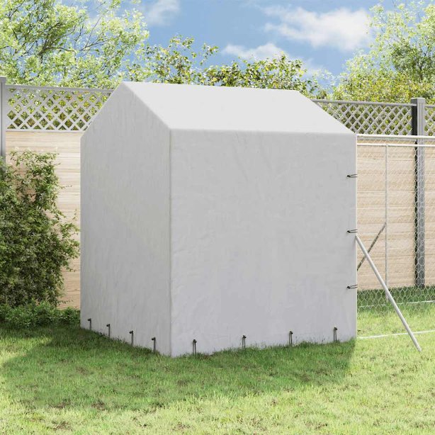 vidaXL Hondenkennel met dak 2x2x2,5 m gegalvaniseerd staal zilver
