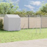vidaXL Dog Kennel with Roof 4x4x2.5 m Galvanized Steel Silver