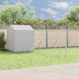 vidaXL Dog Kennel with Roof 4x4x2.5 m Galvanized Steel Silver