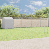 vidaXL Dog Kennel with Roof 4x4x2.5 m Galvanized Steel Silver