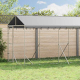 vidaXL Hondenkennel met dak 2x6x2,5 m gegalvaniseerd staal zilver