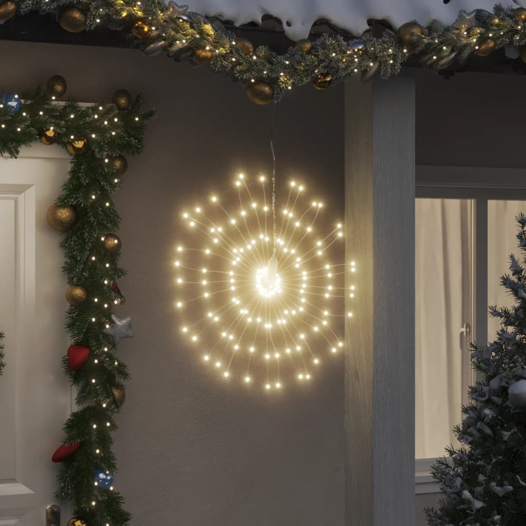 vidaXL Éclairage de fête 2 pièces 140 LED chaudes 17 cm