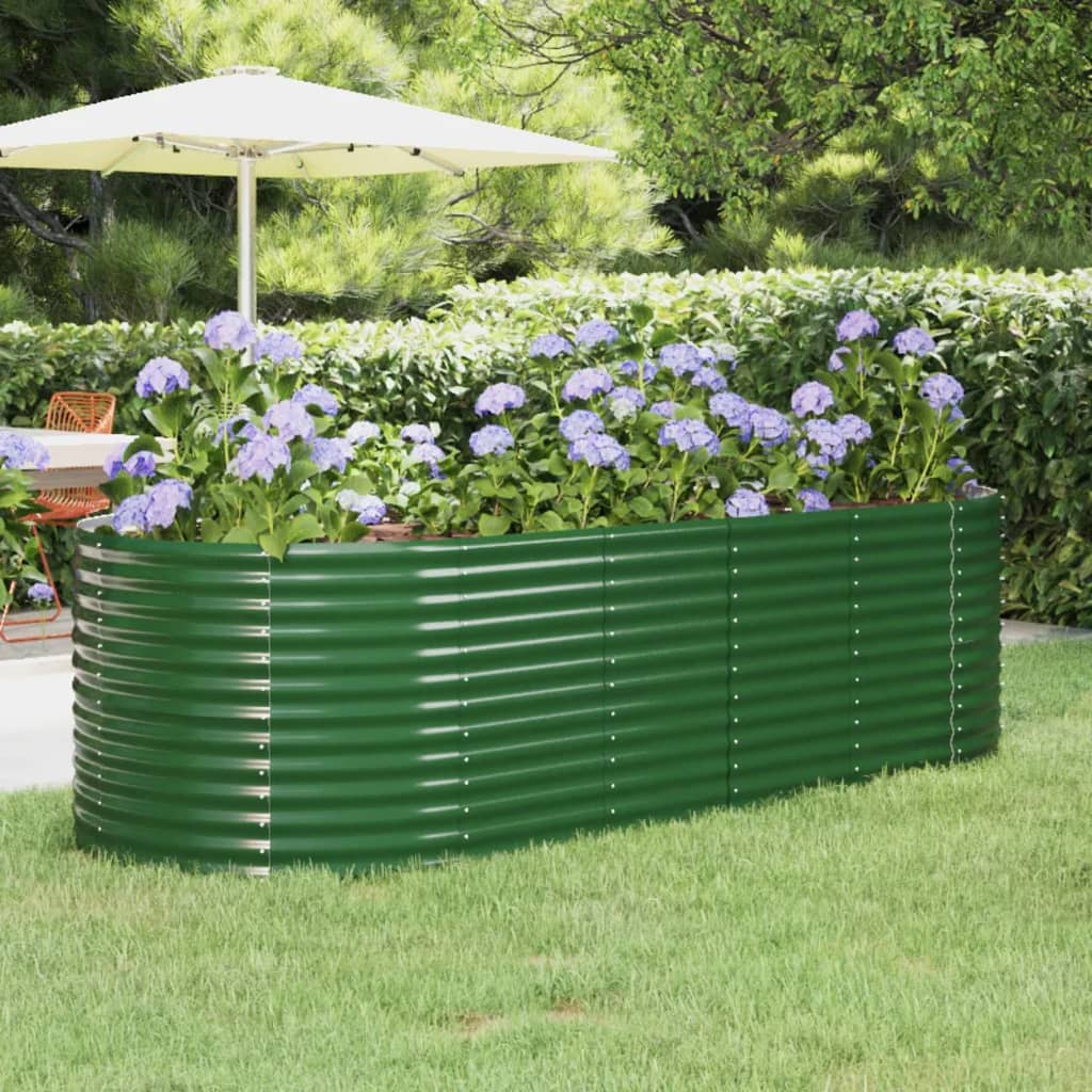 vidaXL Plantenbak 100x100x68 cm gegalvaniseerd staal groen